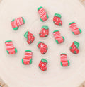 8mm christmas stocking polymer clay beads, christmas clay charms for bracelets