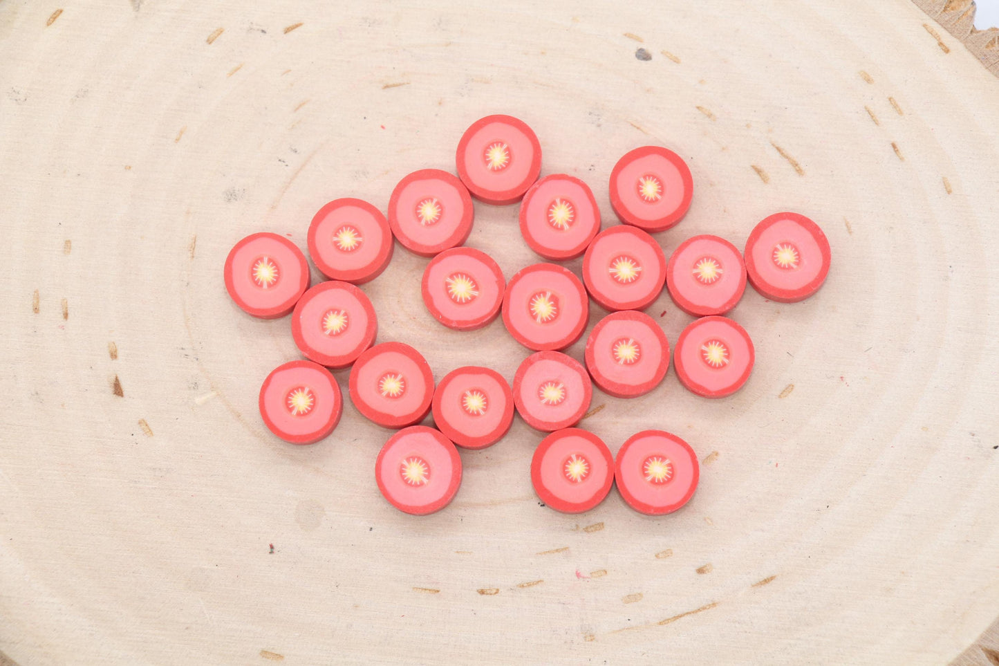 Tomato Beads, Vegetable Beads, Sliced Tomato Beads, Jewelry Beads, Beads for Bracelet #670