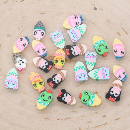 Assorted Ice Cream Cone Clay Beads, Sweet Food Beads, Ice Cream Beads, Polymer Clay Beads, Jewelry Beads, Beads for Bracelet #677