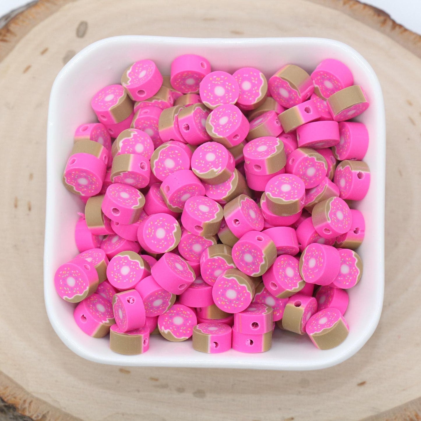 Donut Clay Beads, Doughnut Beads, Sweet Food Beads, Sprinkle Donut Beads, Polymer Clay Beads, Jewelry Beads, Beads for Bracelet