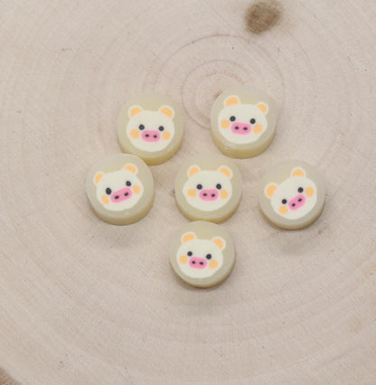 Animal Polymer Clay Beads, Frog, Panda, Duck, Bunny, Tiger, Dog, Pig Beads, Jewelry Beads
