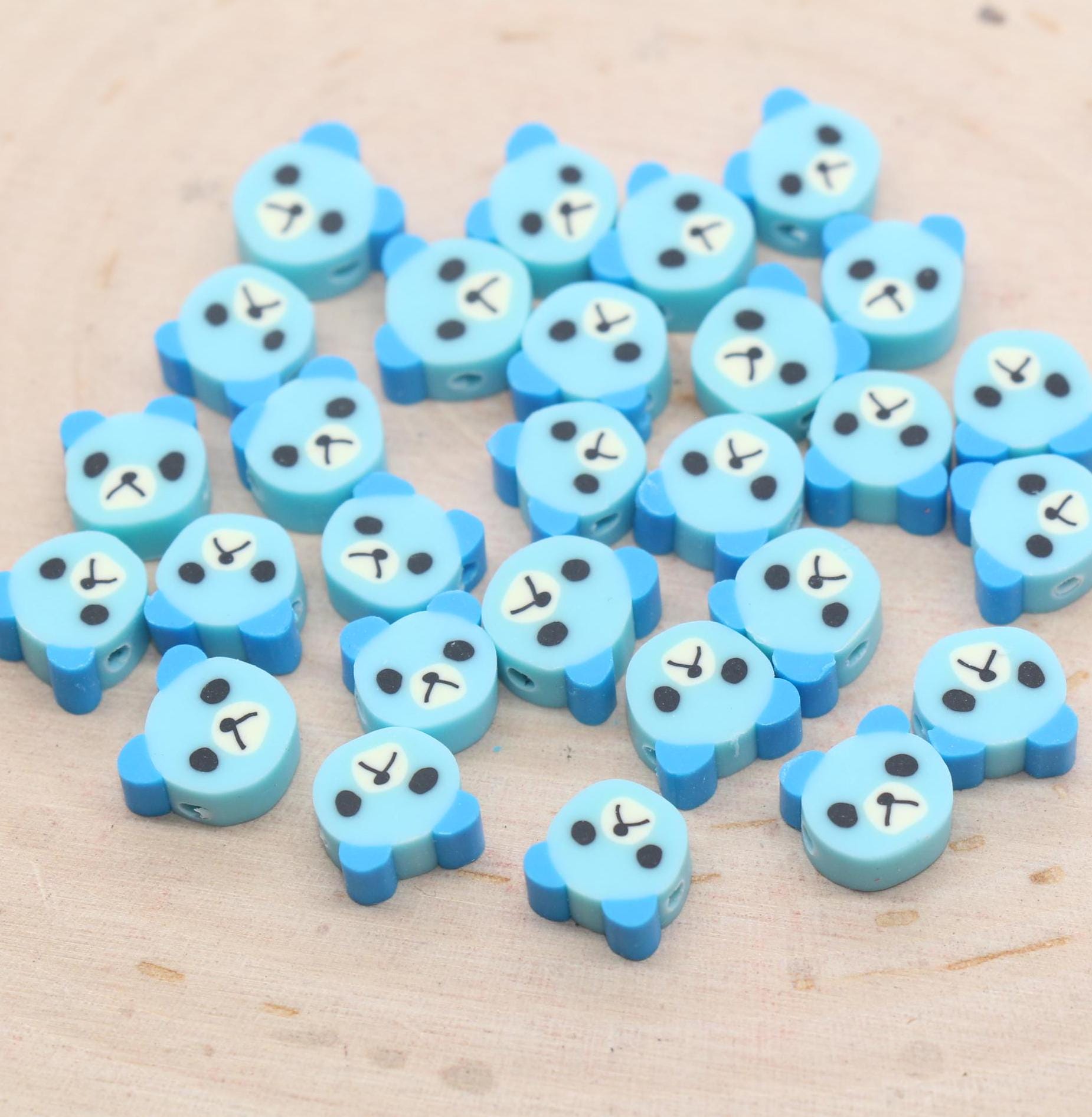 9mm-10mm bear polymer clay beads, animal clay charms for bracelets view 9