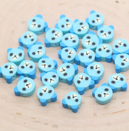 Bear Beads, Animal Beads, Teddy Bear Beads, Dog Beads, Polymer Clay Beads, Beads for Bracelets, Jewelry Beads