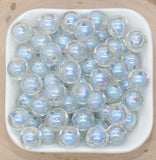 12mm Iridescent Blue Gumball Beads, AB Blue Round Acrylic Loose Beads, Glossy Shinny Bubblegum Beads, Chunky Beads, Round Beads #1962