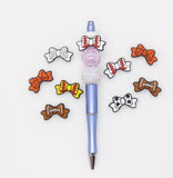 Bow silicone focal beads for pens and keychains