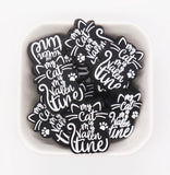 My Cat My Valentine Beads, Cat Lover Silicone Beads, Silicone Loose Beads, Focal Beads #723