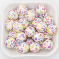 15mm rainbow print silicone beads for pens and keychains