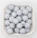 15mm gray swirl print silicone beads for pens and keychains