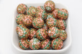 15mm Christmas Printed Beads, Christmas Tree, Stocking Printed Silicone Bubblegum Beads, Beads for Pens, Beads for Bracelets #S248