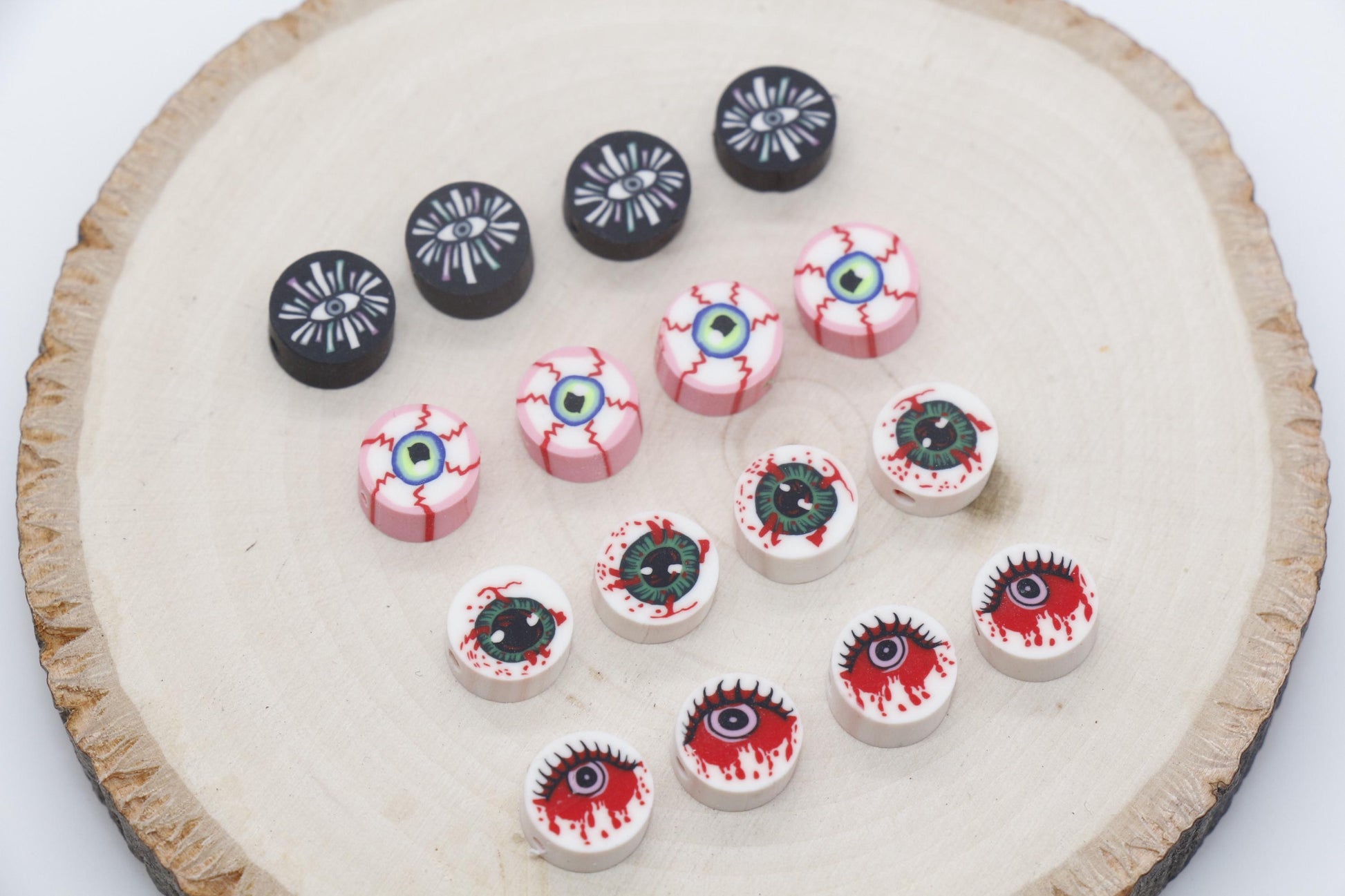 Eye Ball Clay Beads, Eyeball Beads, Polymer Clay Beads, Beads for Bracelets