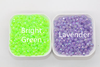 6mm Iridescent Faceted Beads, AB Finish Faceted Beads, Round Gumball Beads, Beads for Bracelets