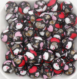 12mm Heart and Paw Silicone Beads, Paw Print Silicone Beads, Round Bubblegum Beads, Beads for Pens #318