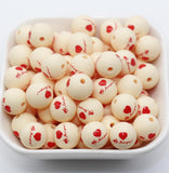 12mm Heart Beads, I Love You Silicone Beads, Round Bubblegum Beads, Beads for Pens #319