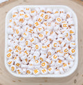 7mm Orange Acrylic Letter Beads #133