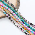 8mm splatter stone beads, glass beads for jewelry making
