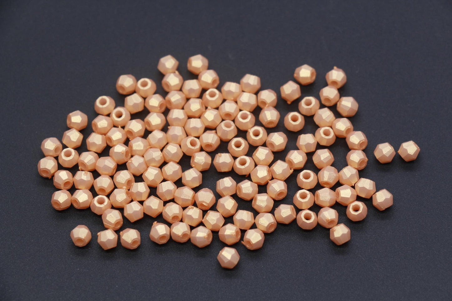 4mm Faceted Beads, Pearlescent Beads, Shimmering Beads, Plastic Beads, Round Spacer Beads, Bubblegum Beads, Beads for Bracelets