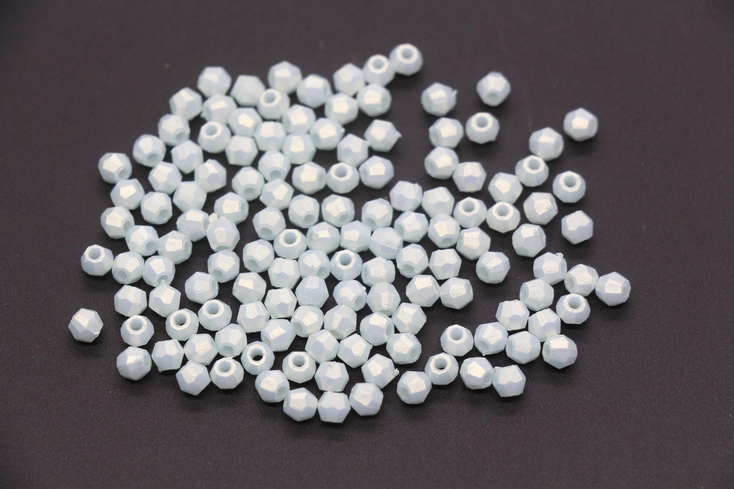 4mm Faceted Beads, Pearlescent Beads, Shimmering Beads, Plastic Beads, Round Spacer Beads, Bubblegum Beads, Beads for Bracelets