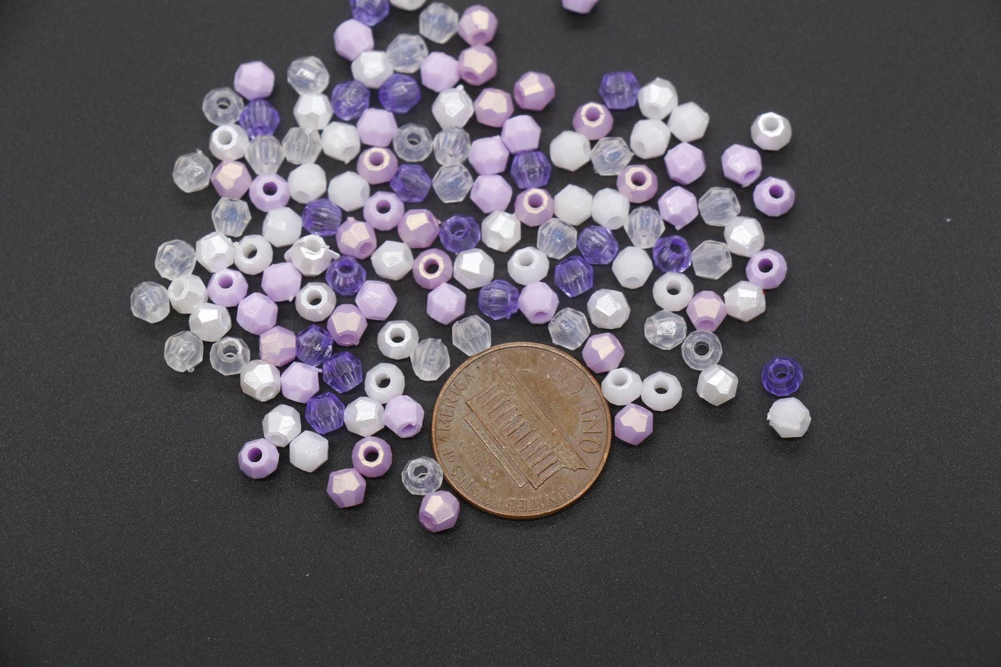 4mm Mix Faceted Beads, Assorted Beads, Plastic Beads, Round Spacer Beads, Bubblegum Beads, Beads for Bracelets