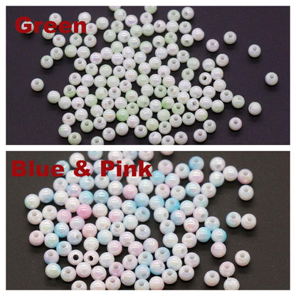 4mm Ombre Beads, Plastic Iridescent Beads, Round Spacer Beads, Bubblegum Beads, Beads for Bracelets, Mermaid Beads, Jewelry Making Beads