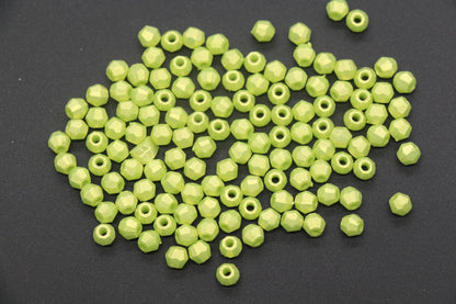 4mm Faceted Beads, Pearlescent Beads, Shimmering Beads, Plastic Beads, Round Spacer Beads, Bubblegum Beads, Beads for Bracelets