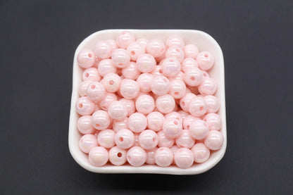 10mm Pink AB Beads, Iridescent Beads, Sparkle Pink Gumball Beads, Bubblegum Beads, Chunky Beads, Beads for Bracelets