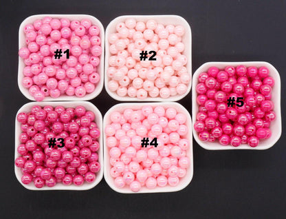 10mm Pink AB Beads, Iridescent Beads, Sparkle Pink Gumball Beads, Bubblegum Beads, Chunky Beads, Beads for Bracelets