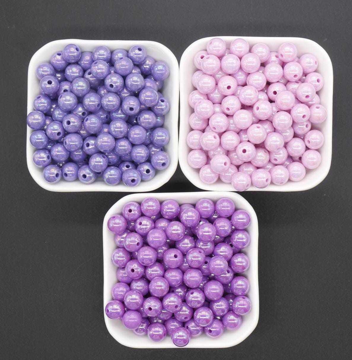 10mm Purple AB Beads, Iridescent Beads, Sparkle Purple Gumball Beads, Bubblegum Beads, Chunky Beads, Beads for Bracelets