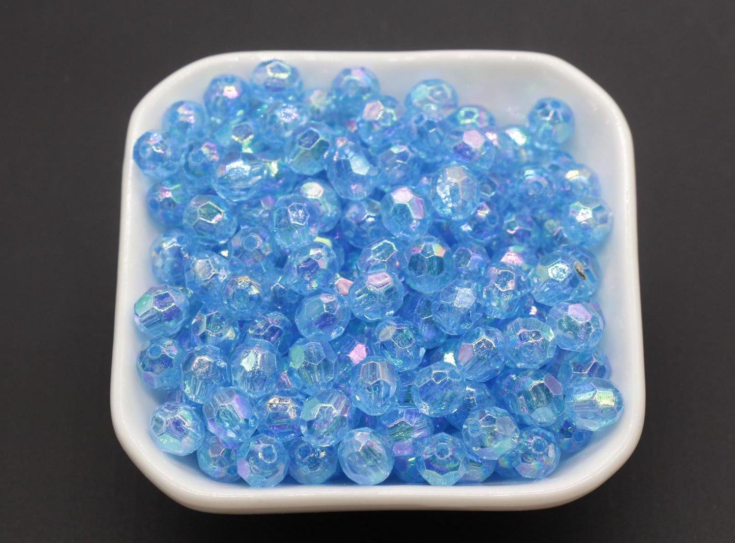 8mm Iridescent Beads, Faceted Bubblegum Beads, Sparkle Beads, Chunky Beads, Plastic Beads, Beads for Bracelets, Jewelry Making Beads,