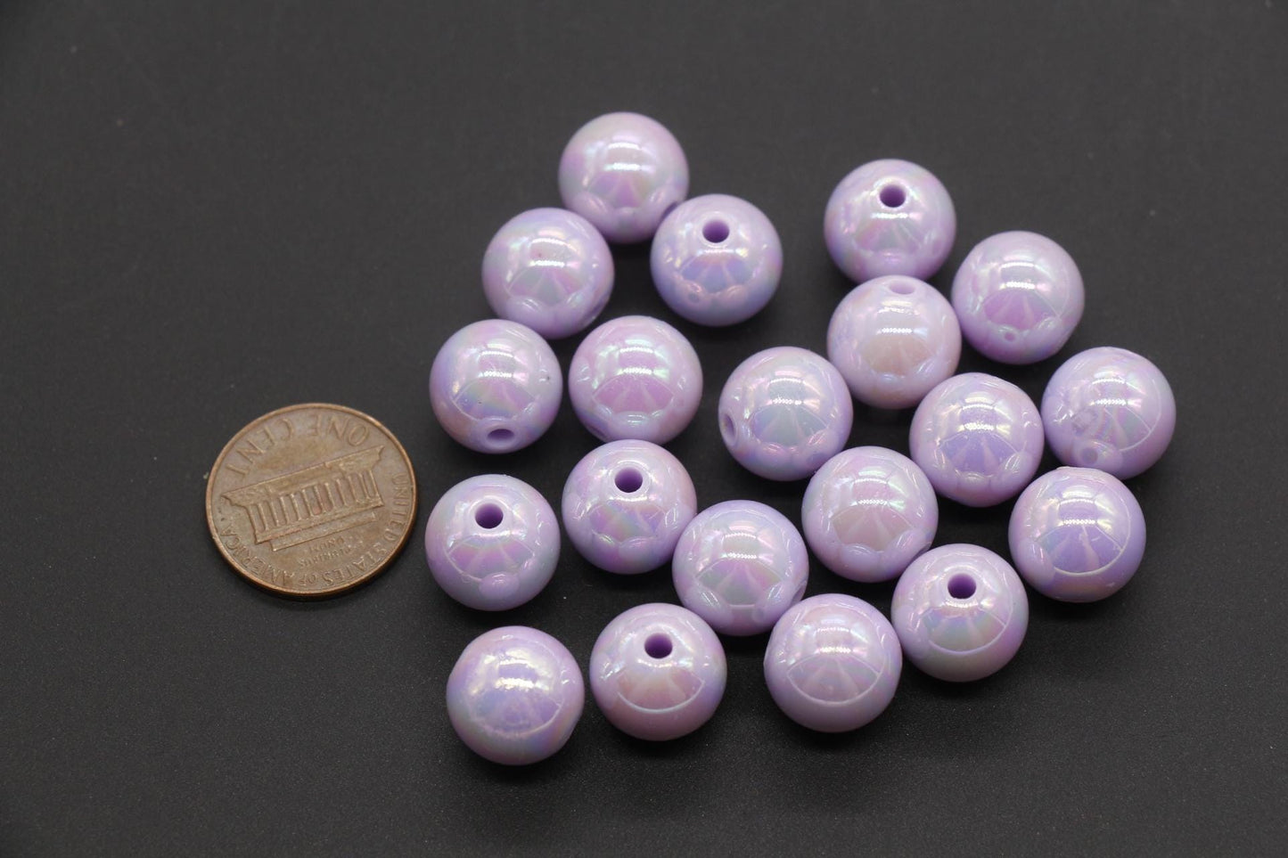 12mm Purple AB Beads, Iridescent Beads, Sparkle Purple Gumball Beads, Bubblegum Beads, Chunky Beads, Beads for Bracelets