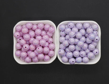 12mm Purple AB Beads, Iridescent Beads, Sparkle Purple Gumball Beads, Bubblegum Beads, Chunky Beads, Beads for Bracelets