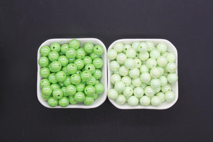 12mm Green AB Beads, Iridescent Beads, Sparkle Green Gumball Beads, Bubblegum Beads, Chunky Beads, Beads for Bracelets