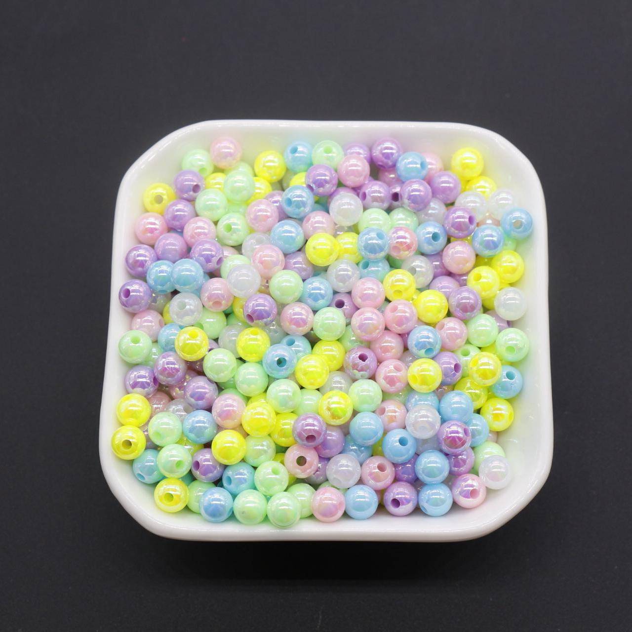 6mm Mix AB Beads, Iridescent Beads, Sparkle Gumball Beads, Multicolor Beads, Bubblegum Beads, Chunky Beads, Beads for Bracelets