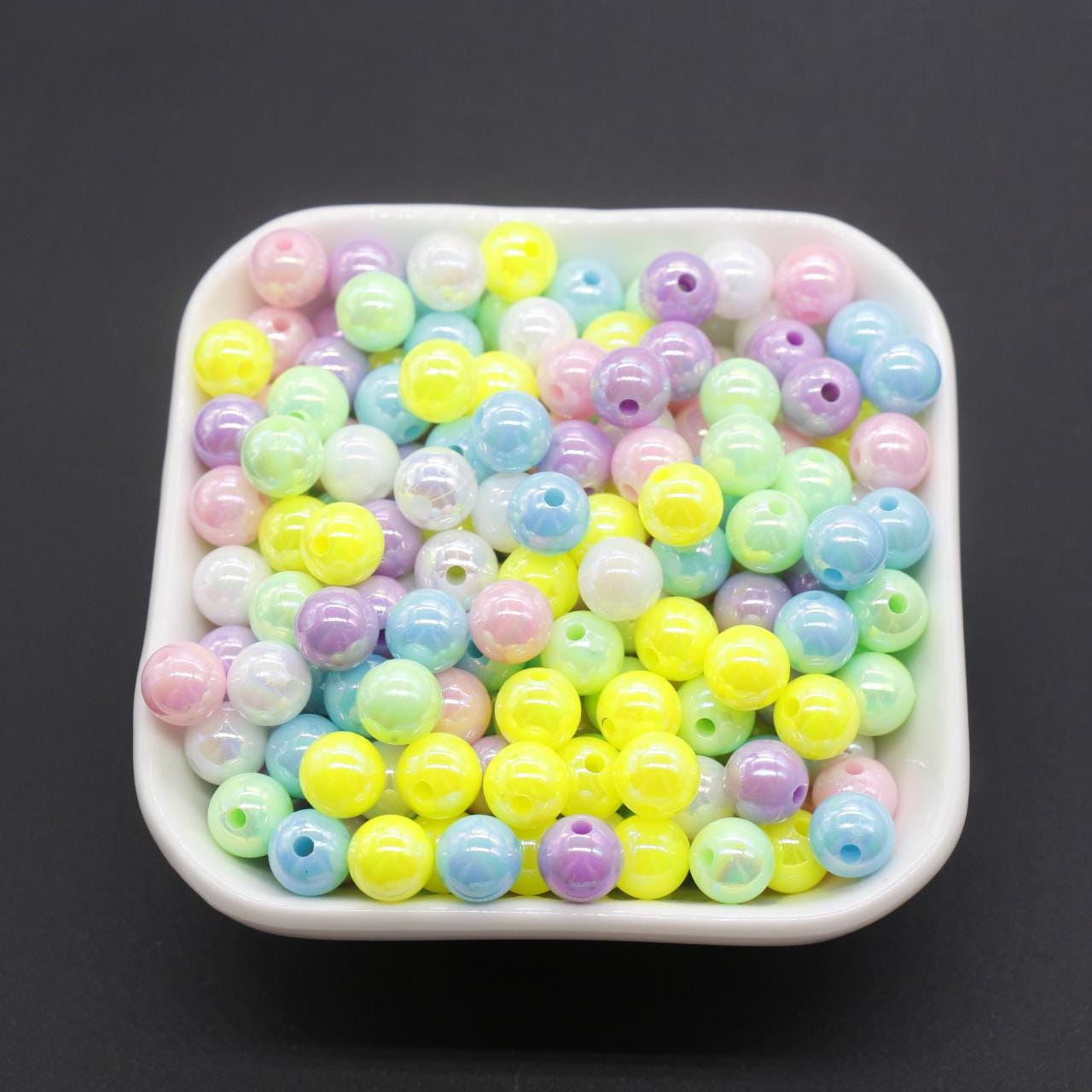 8mm Mix AB Beads, Iridescent Beads, Sparkle Multicolor Gumball Beads, Bubblegum Beads, Chunky Beads, Beads for Bracelets