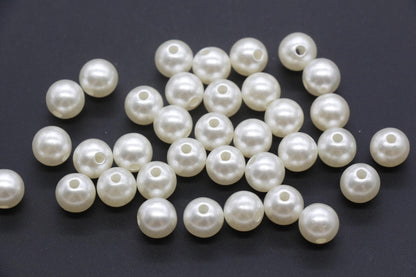 Faux Pearl Beads, Imitation Pearl Beads, Plastic Beads, Spacer Beads, Beads for Bracelets, Available in 4mm 6mm 8mm 10mm 12mm