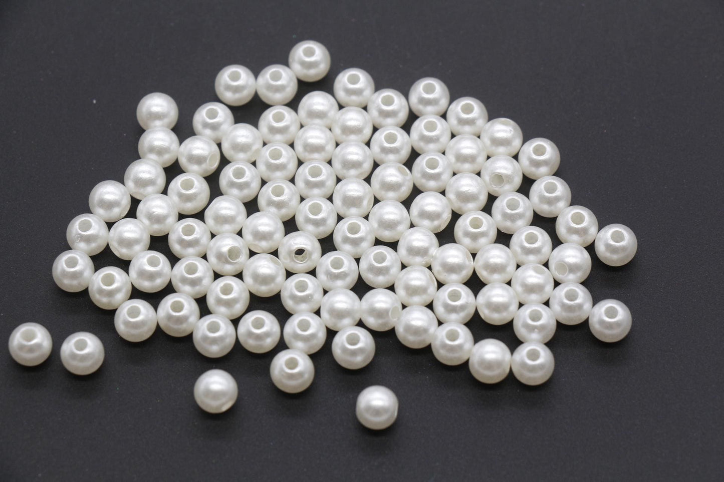 Faux Pearl Beads, Imitation Pearl Beads, Plastic Beads, Spacer Beads, Beads for Bracelets, Available in 4mm 6mm 8mm 10mm 12mm