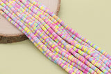 6mm Mix Heishi Beads, Multicolor Polymer Clay Disc Beads, African Disc Beads, Vinyl Heishi, Full Strand #727