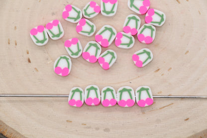 Pink Cherry Beads, Fruit Beads, Cherry Clay Beads, Whole Cherry Beads, Jewelry Beads, Beads for Bracelet #669