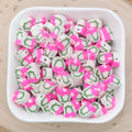 9mm-10mm pink cherry polymer clay beads, fruit clay charms for bracelets