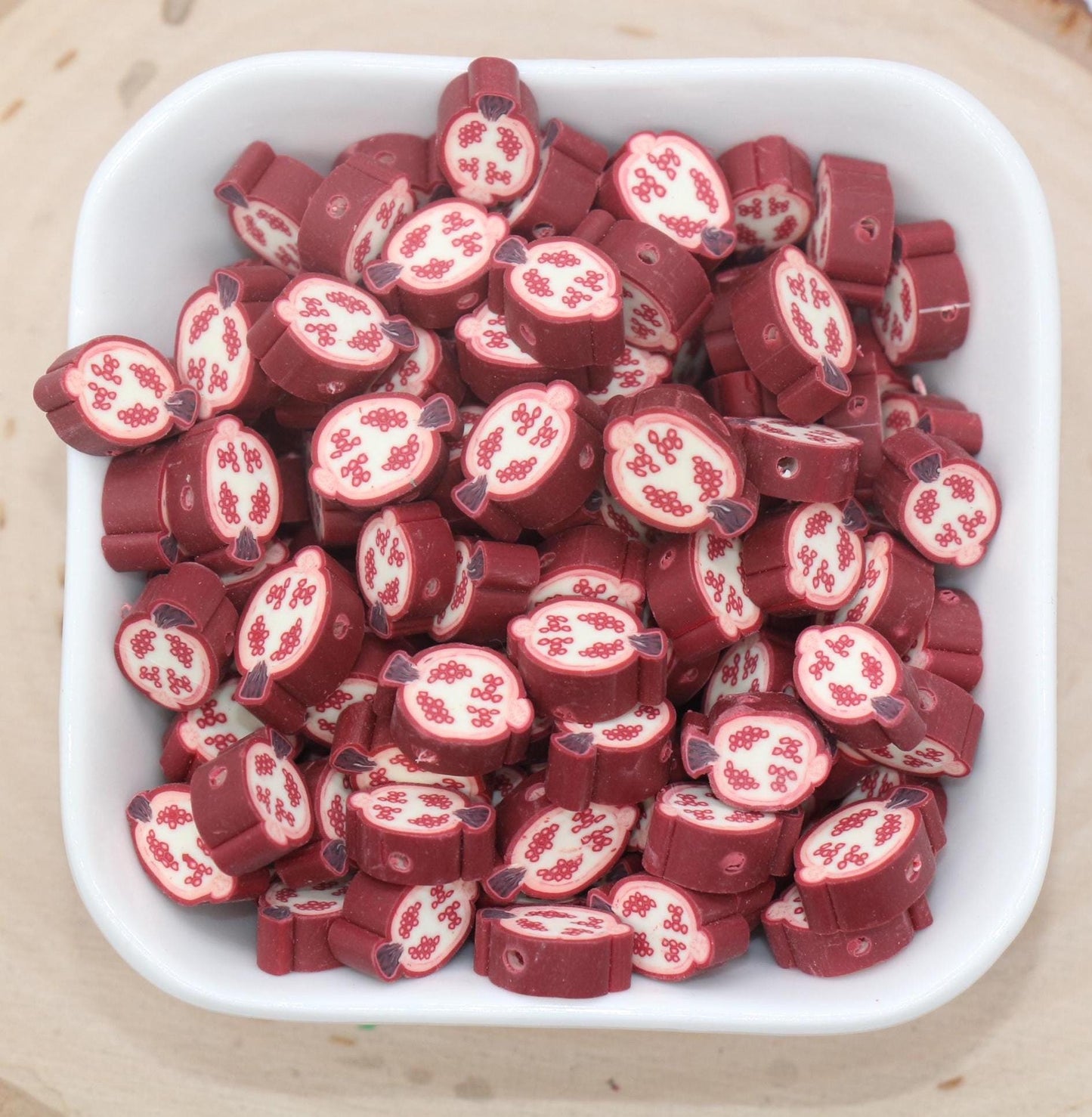 Pomegranate Beads, Fruit Clay Beads, Pomegranate Clay Beads, Polymer Clay Beads, Jewelry Beads, Beads for Bracelets #671