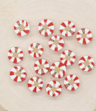 Peppermint Clay Beads, Christmas Clay Beads, Holiday Themed Clay Beads, Clay Jewelry Beads #734