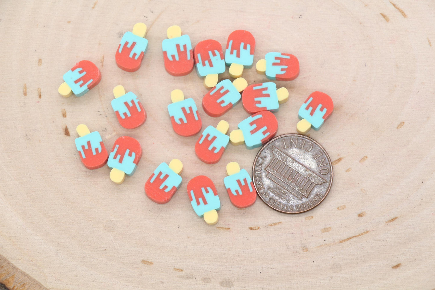 Popsicle Beads, Sweet Food Beads, Ice Cream Beads, Polymer Clay Beads, Jewelry Beads, Beads for Bracelet #676