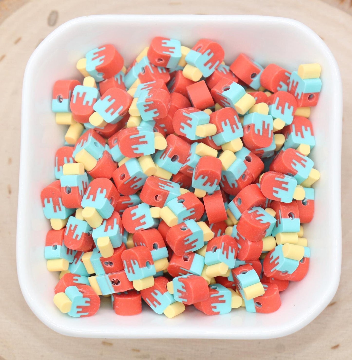 Popsicle Beads, Sweet Food Beads, Ice Cream Beads, Polymer Clay Beads, Jewelry Beads, Beads for Bracelet #676