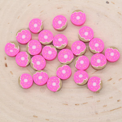 Donut Clay Beads, Doughnut Beads, Sweet Food Beads, Sprinkle Donut Beads, Polymer Clay Beads, Jewelry Beads, Beads for Bracelet