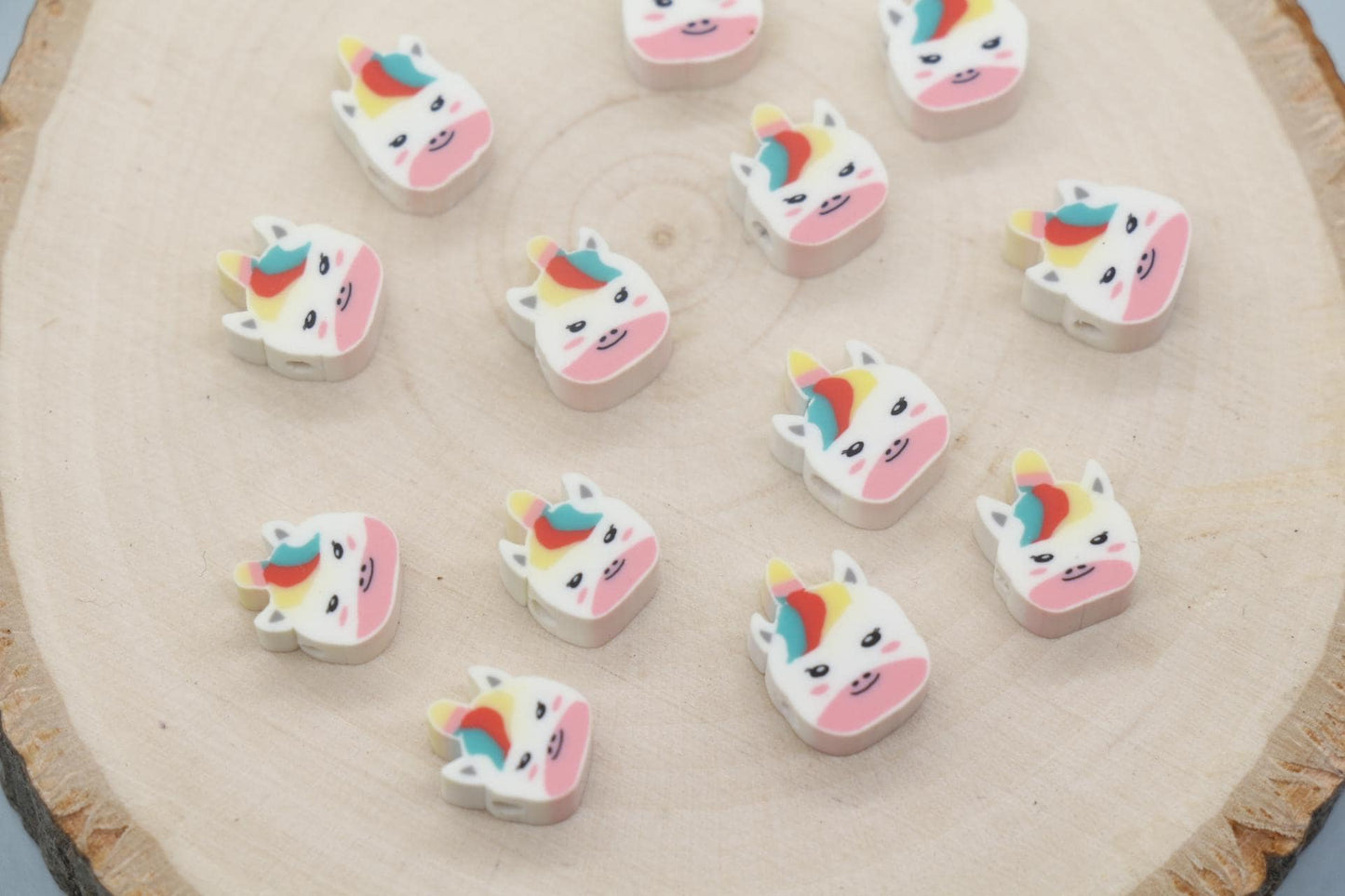 Unicorn Polymer Clay Beads, Unicorn Beads, Unicorn Clay Beads, Jewelry Beads, Beads for Bracelet #745