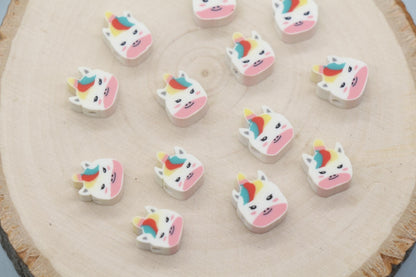 Unicorn Polymer Clay Beads, Unicorn Beads, Unicorn Clay Beads, Jewelry Beads, Beads for Bracelet #745