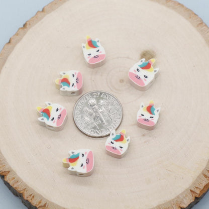 Unicorn Polymer Clay Beads, Unicorn Beads, Unicorn Clay Beads, Jewelry Beads, Beads for Bracelet #745