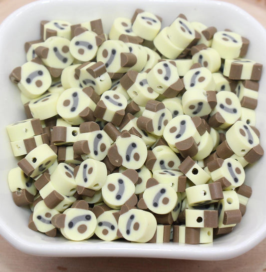 Raccoon Beads, Animal Clay Beads, Polymer Clay Beads, Jewelry Beads, Bead for Bracelet #685