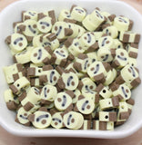 Raccoon Beads, Animal Clay Beads, Polymer Clay Beads, Jewelry Beads, Bead for Bracelet #685