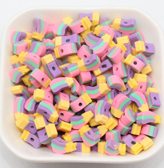 Shooting Star Beads, Polymer Clay Beads, Jewelry Beads, Bead for Bracelet #690
