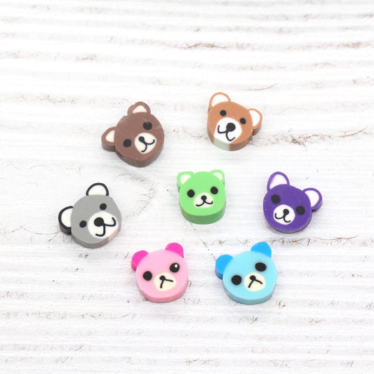Bear Beads, Animal Beads, Teddy Bear Beads, Dog Beads, Polymer Clay Beads, Beads for Bracelets, Jewelry Beads